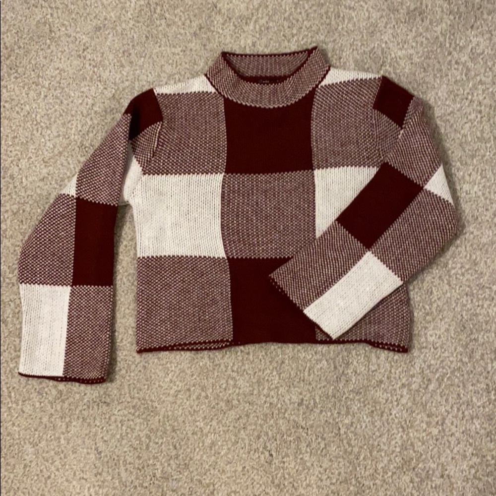Shein maroon cropped sweater